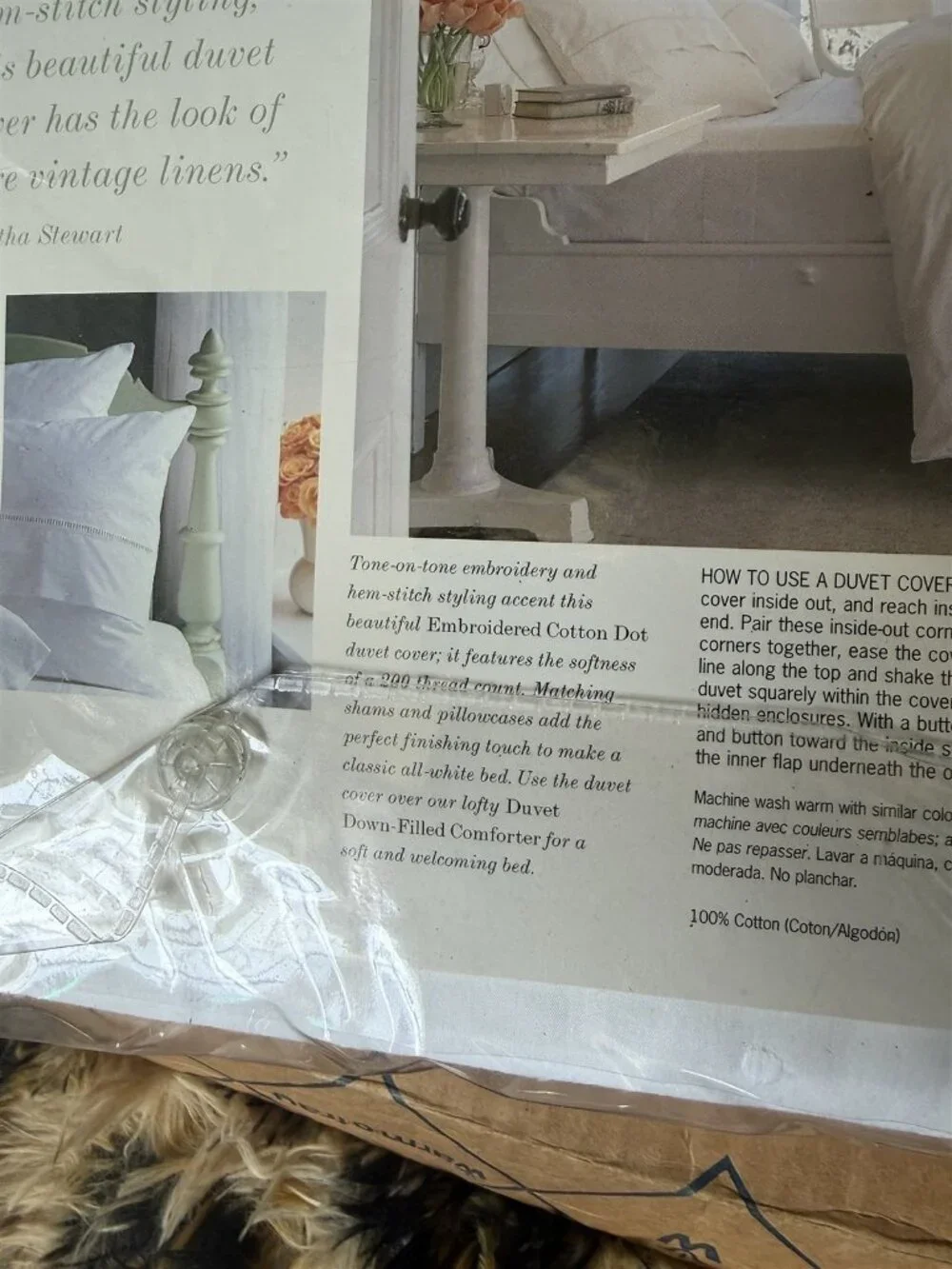 1998 Martha Stewart Full Queen Duvet Cover Embroidered Cotton Dots
